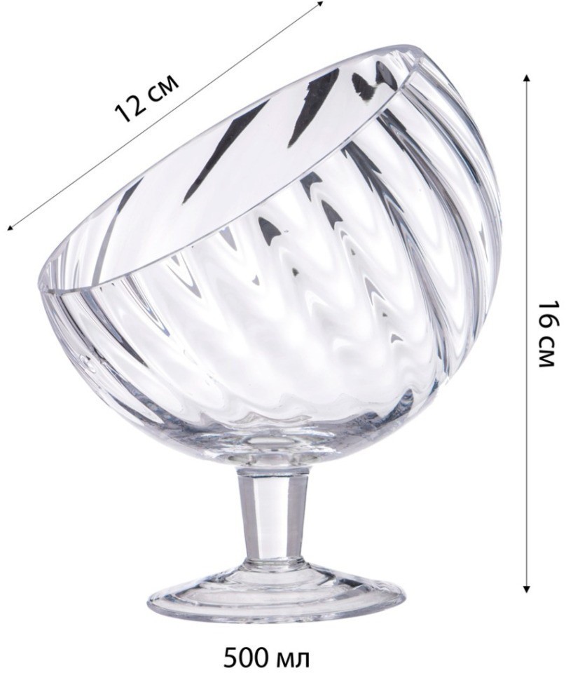 Блюдо на ножке, 12x18 см Alegre Glass (337-137)