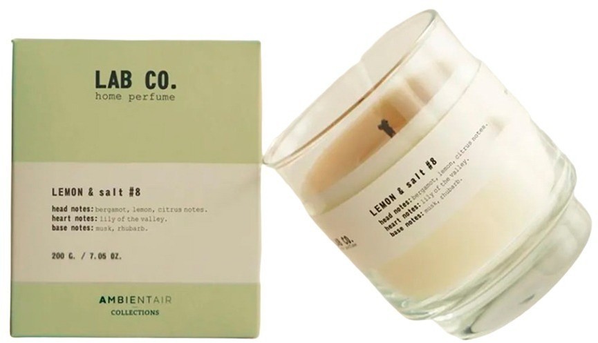 Свеча ароматическая lab co, lemon&salt, 40 ч (78023)