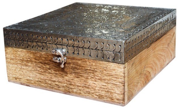 Шкатулка TR-AM432, дерево, металл, Antique silver, ROOMERS FURNITURE