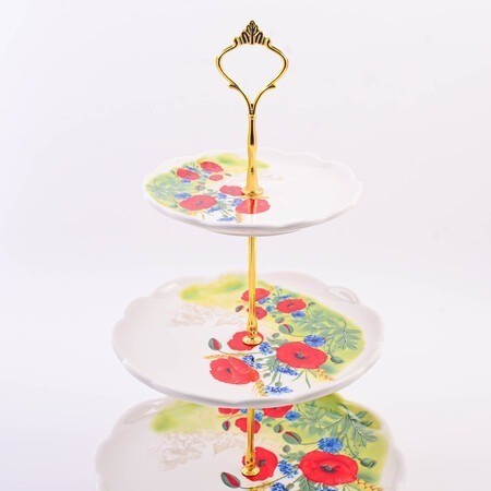 Конфетница 3х-ярусная Цветущие Маки LORAINE (60287)