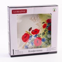 Конфетница 3х-ярусная Цветущие Маки LORAINE (60287)