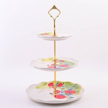 Конфетница 3х-ярусная Цветущие Маки LORAINE (60287)