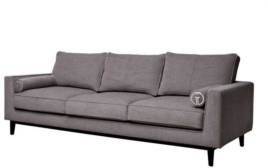 Диван Madrid Memory с кантом трехм. без мех.,шенилл коричневый Natur Kor+Colt032 (TT-00015137)