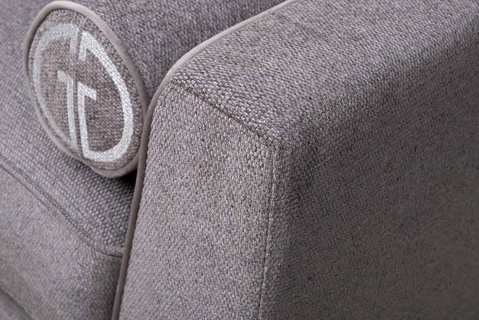 Диван Madrid Memory с кантом трехм. без мех.,шенилл коричневый Natur Kor+Colt032 (TT-00015137)