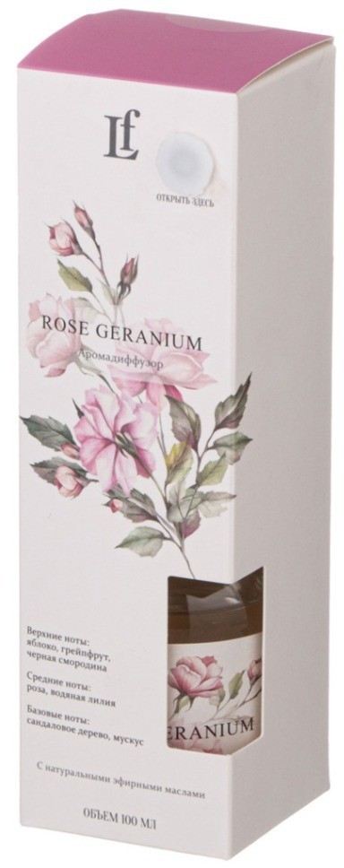 Диффузор ароматический "rose geranium" 100 мл Lefard (625-126)