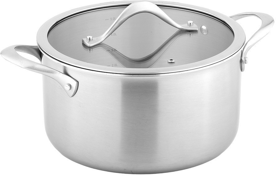 Кастрюля с крышкой 3ply etalon, D24 см, 6 л (77005)