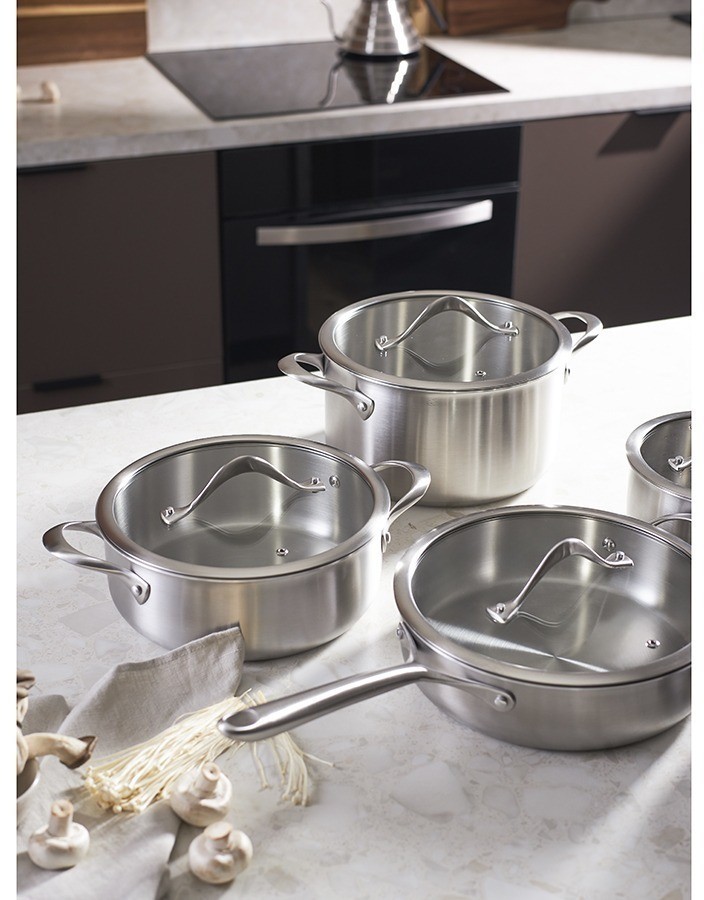 Кастрюля с крышкой 3ply etalon, D24 см, 6 л (77005)