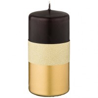 Свеча декоративная столбик &quot;магический блеск&quot; black диаметр 6 см высота 12 см Adpal (348-818)