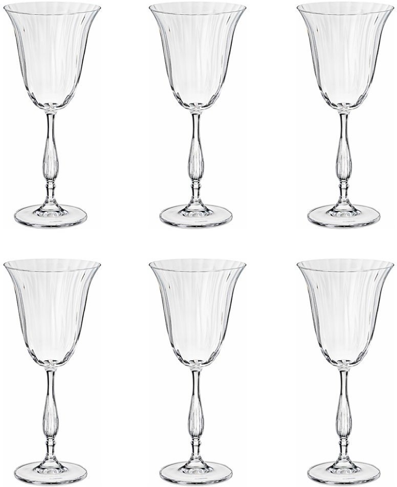 Набор бокалов для вина "fregata optic" из 6шт 185мл Crystal Bohemia (669-410)