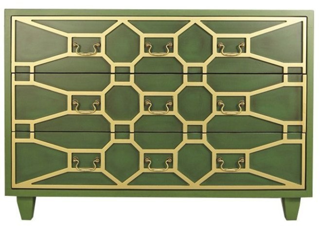 Зеленый комод Emerald 3 ящика арт DSC347ETG-ET