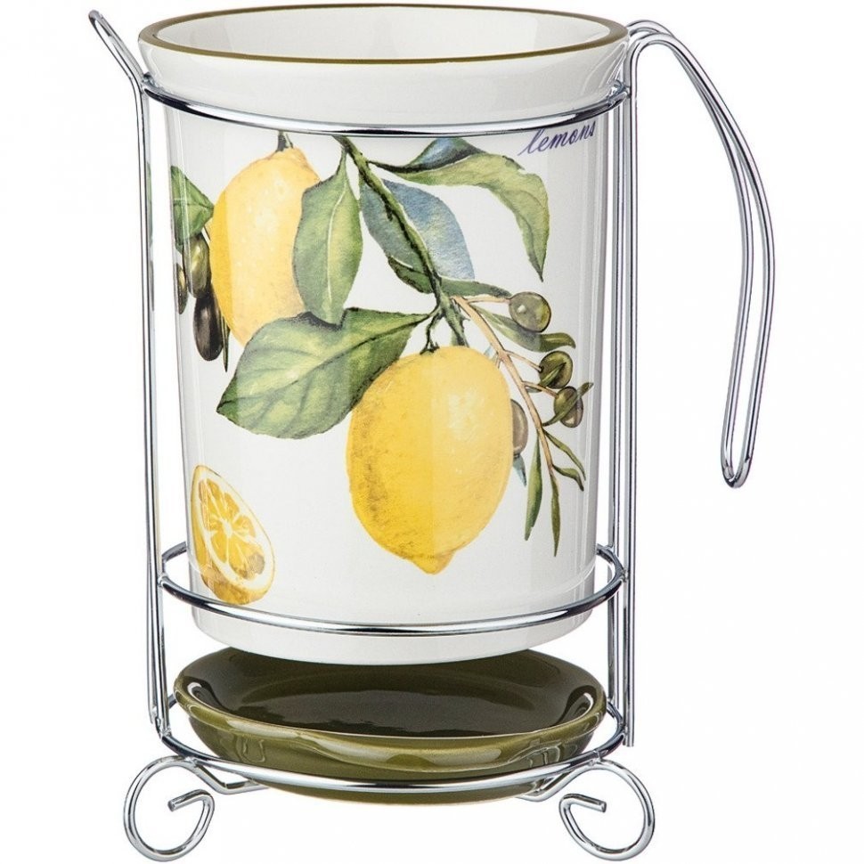 Подставка под кухонные приборы agness "лемон три" 10,5*16 см (358-1789)