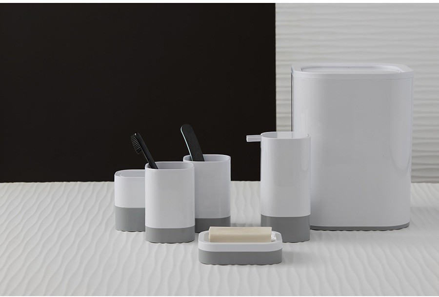 Стакан для зубных щеток tyer, 470 мл, белый/серый (75859)