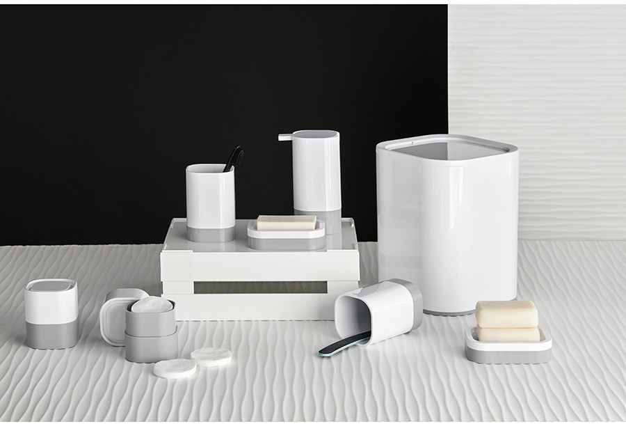 Стакан для зубных щеток tyer, 470 мл, белый/серый (75859)