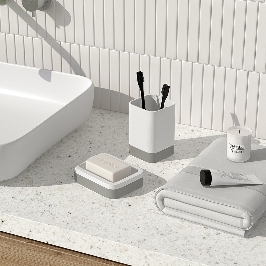 Стакан для зубных щеток tyer, 470 мл, белый/серый (75859)