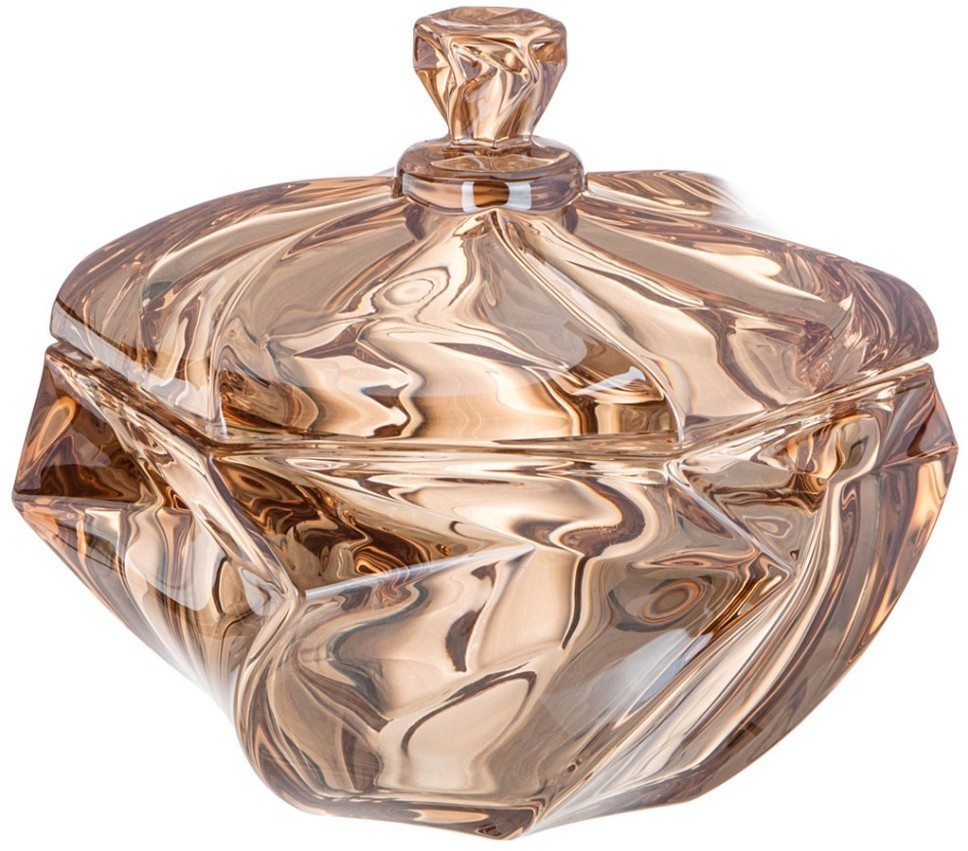 Блюдо с крышкой "bohema" amber диаметр=17 см высота=15,5 см Lefard (195-224)