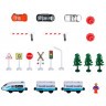 Детская железная дорога "Мой город, 103 предмета", на батарейках со светом и звуком (Бирюзовая) (G211-017)