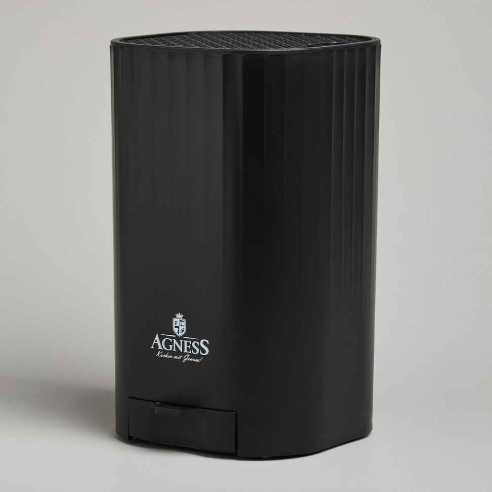 Подставка для ножей agness с точильным камнем 13,6*14,6*23 см (907-321)