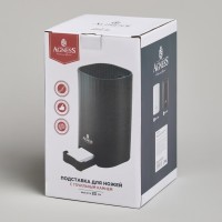 Подставка для ножей agness с точильным камнем 13,6*14,6*23 см (907-321)