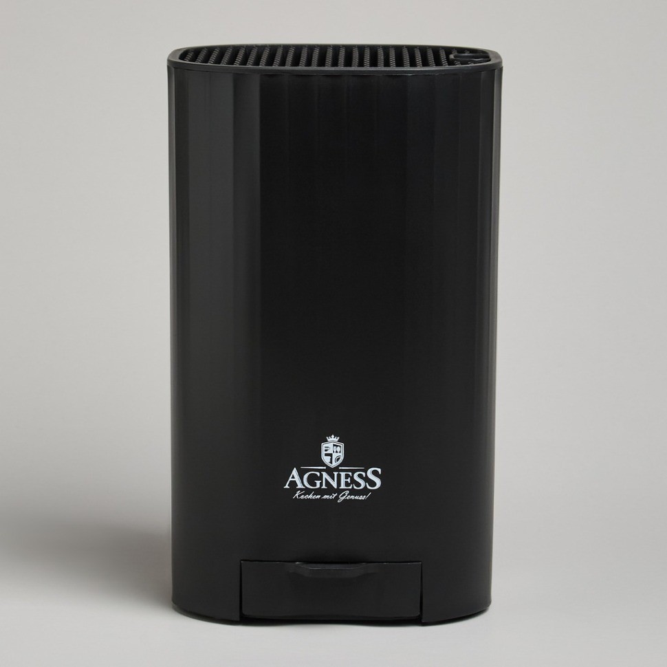 Подставка для ножей agness с точильным камнем 13,6*14,6*23 см (907-321)