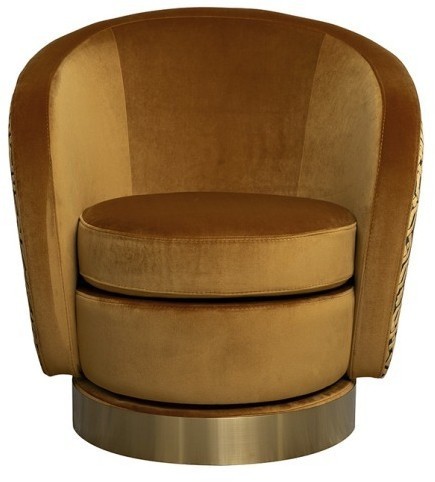 Кресло Napoli вращающееся, велюр принт Pad31+Latt ORANG 76*76*76см (TT-00016170)