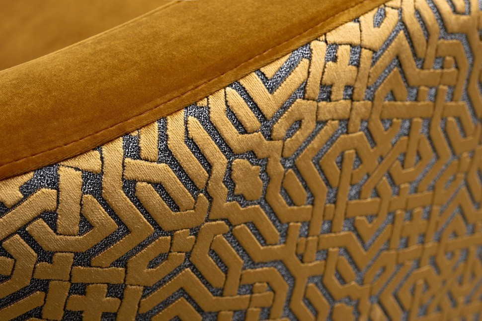 Кресло Napoli вращающееся, велюр принт Pad31+Latt ORANG 76*76*76см (TT-00016170)