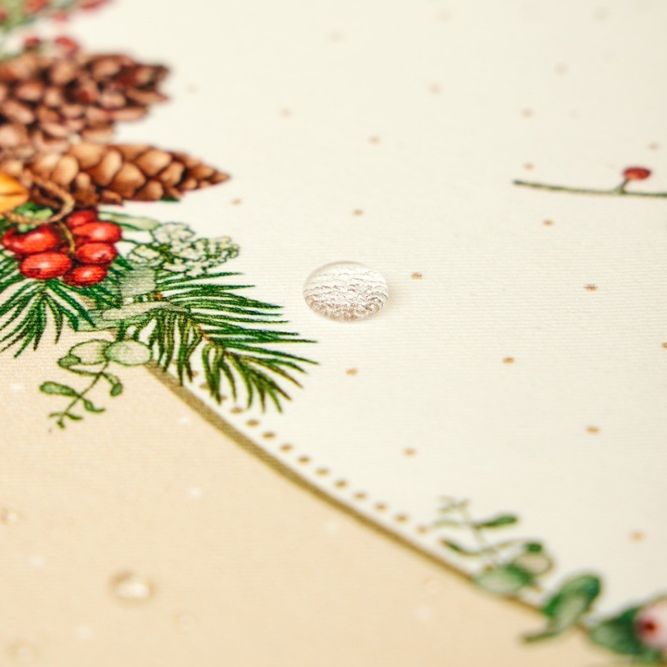 Скатерть круглая "celebration"150 см  ,бежевый, 100% хлопок ,твил горох с пропиткой Lefard (850-734-27)