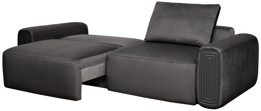 Диван трехместный Turin с мех т.серый велюр Colt1003 255*120**68см (TT-00016437)