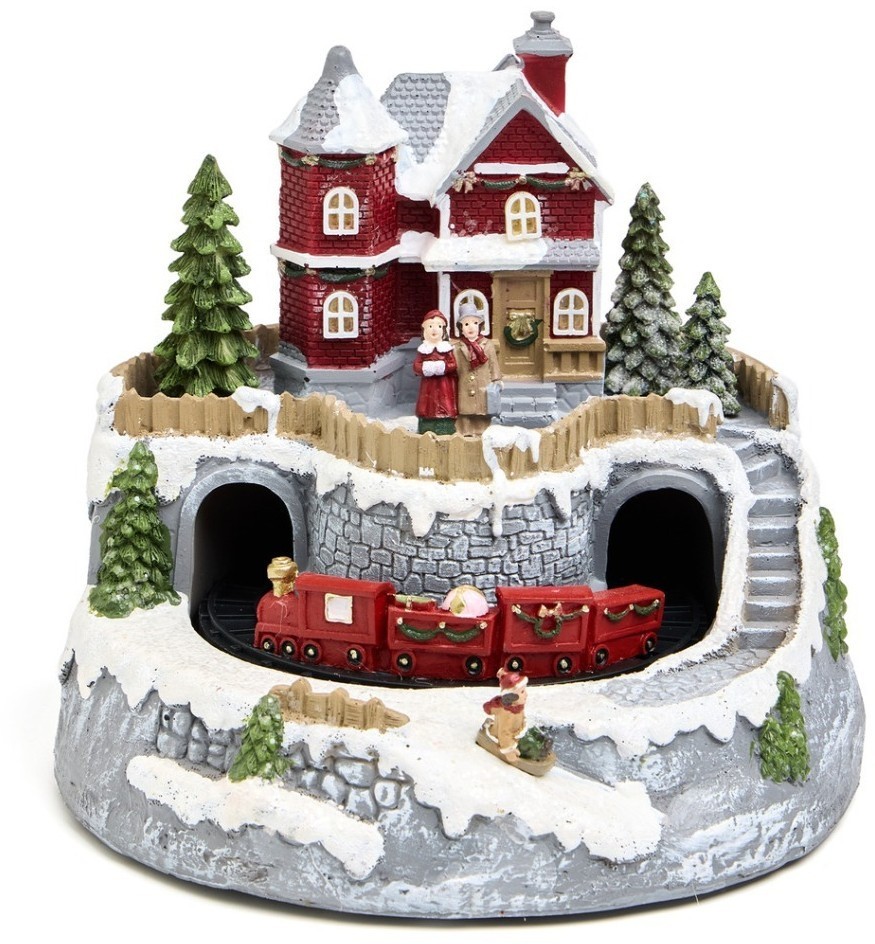 Музыкальная статуэтка "загородный домик" с led-подсветкой 19,5х19,5х17,5 см Lefard (146-2228)