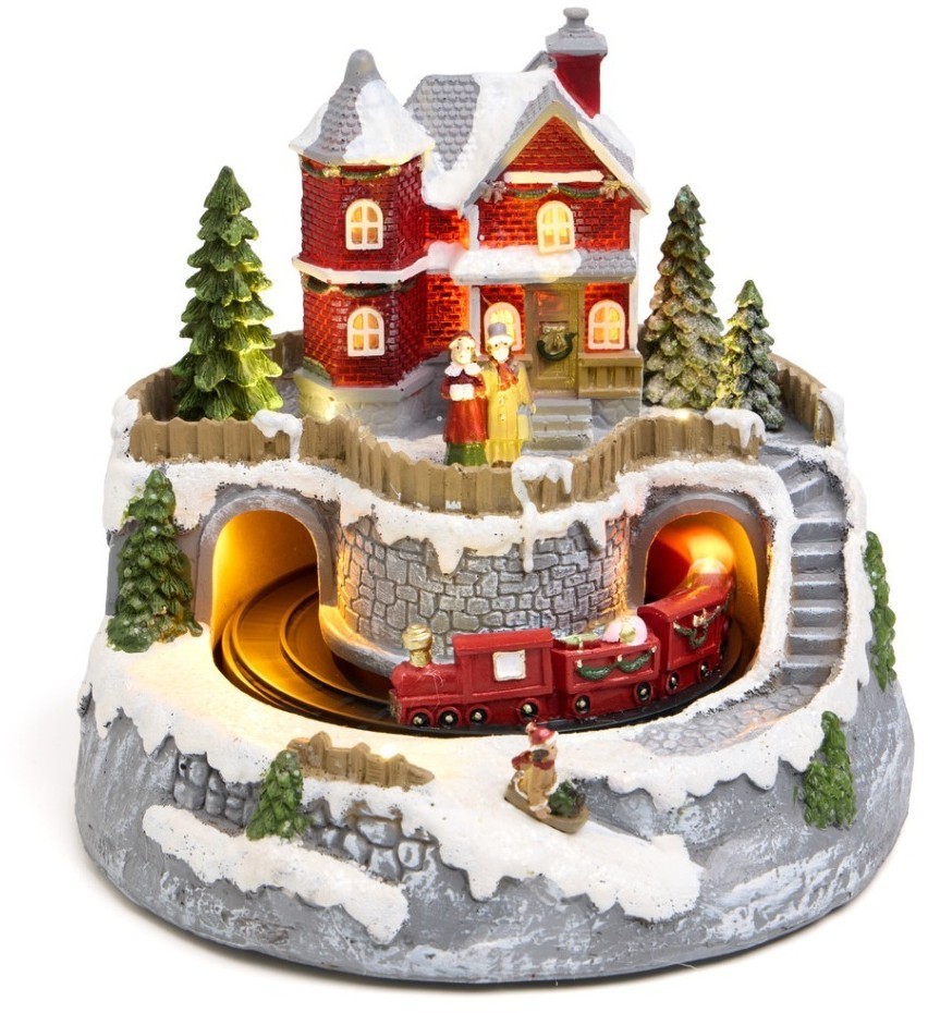 Музыкальная статуэтка "загородный домик" с led-подсветкой 19,5х19,5х17,5 см Lefard (146-2228)