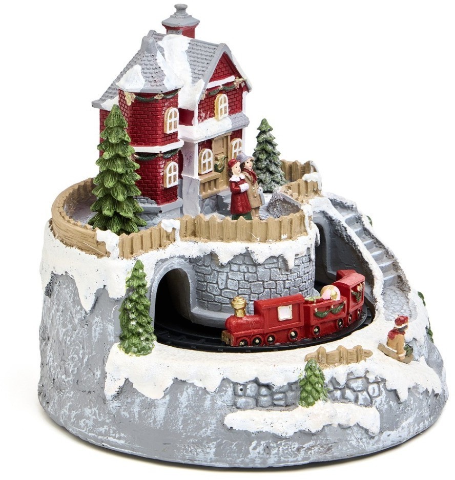 Музыкальная статуэтка "загородный домик" с led-подсветкой 19,5х19,5х17,5 см Lefard (146-2228)