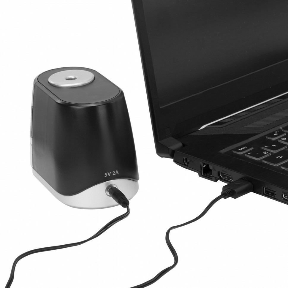 Точилка электрическая Brauberg ONE фреза с автостопом 4 батарейки AA/USB под адаптер 270577 (90892)
