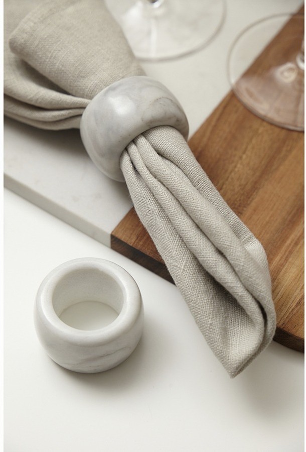 Набор колец для салфеток marm, D5 см, белый мрамор, 2 шт. (75937)