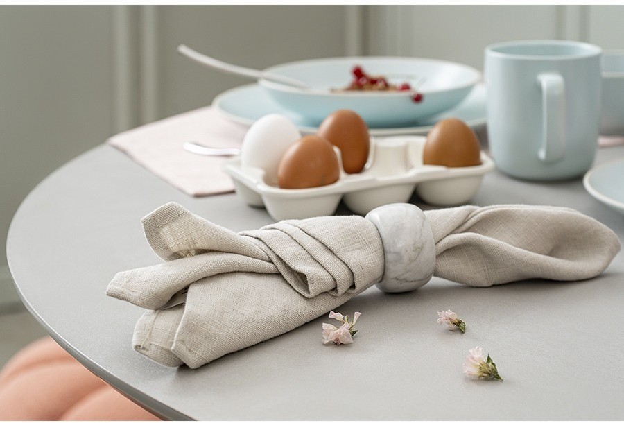 Набор колец для салфеток marm, D5 см, белый мрамор, 2 шт. (75937)