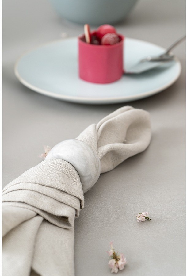 Набор колец для салфеток marm, D5 см, белый мрамор, 2 шт. (75937)