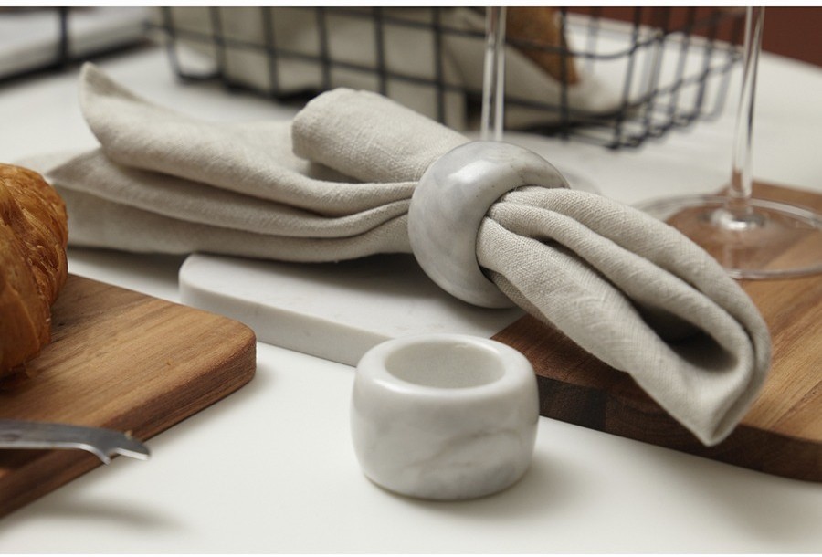 Набор колец для салфеток marm, D5 см, белый мрамор, 2 шт. (75937)