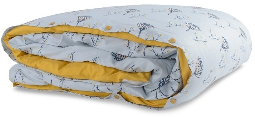 Пододеяльник двухсторонний из сатина горчичного цвета с принтом Полевые цветы russian north, 200х200 (63287)