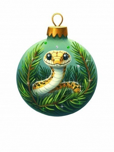 Новогодний шар Счастливого Нового Года с кристаллами Swarovski (3125)