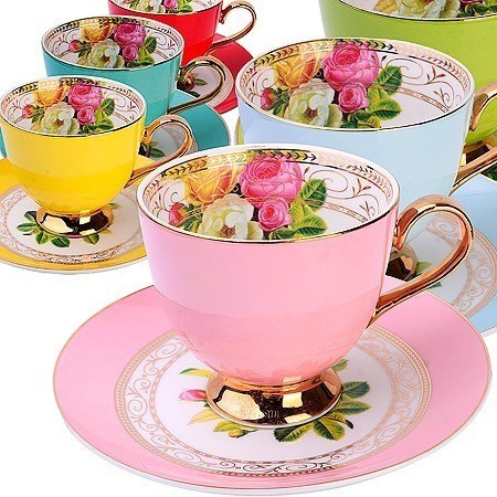 Чайный сервиз на 6 персон фарфор 12 предметов 200 мл ПРЕМИУМ LORAINE (60036)