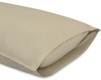 Набор наволочек из стираного перкаля бежево-серого цвета из коллекции essential, 50х70 см (77741)