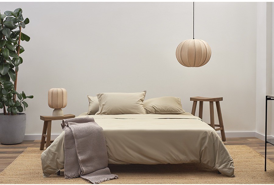 Набор наволочек из стираного перкаля бежево-серого цвета из коллекции essential, 50х70 см (77741)