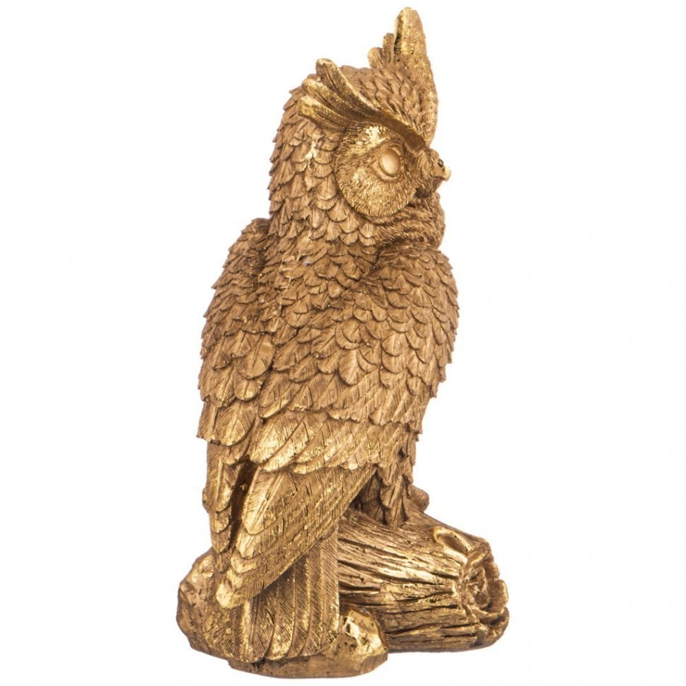 Фигурка декоративная "сова на бревне" н-27см цвет: бронза с позолотой Lefard (169-891)