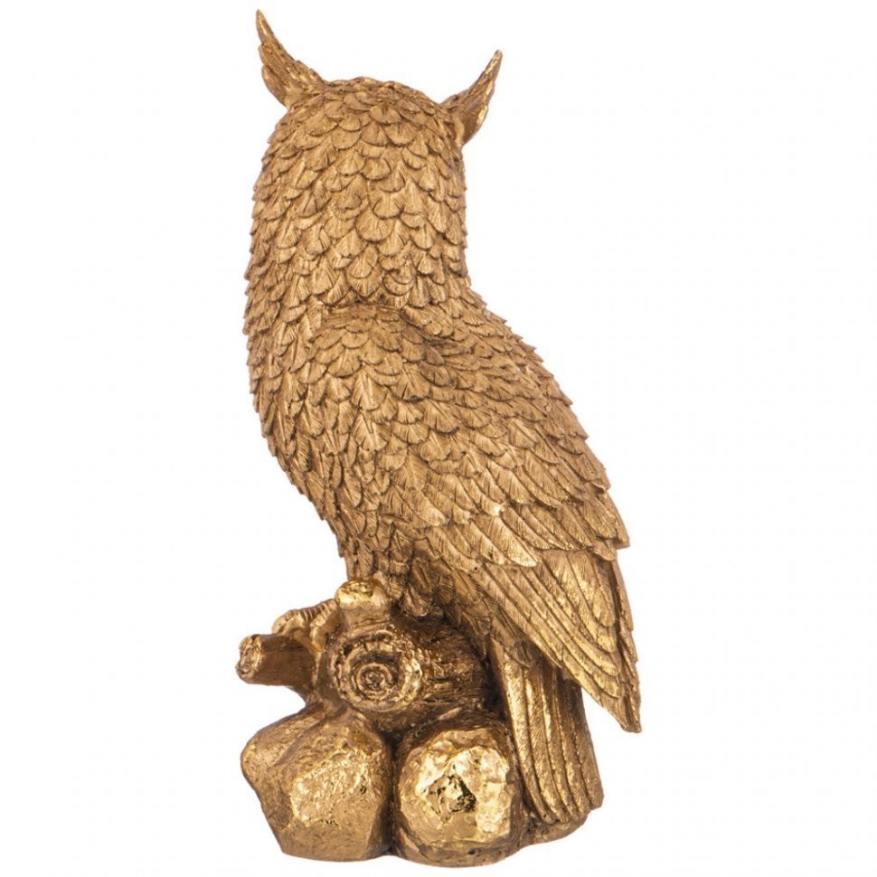 Фигурка декоративная "сова на бревне" н-27см цвет: бронза с позолотой Lefard (169-891)