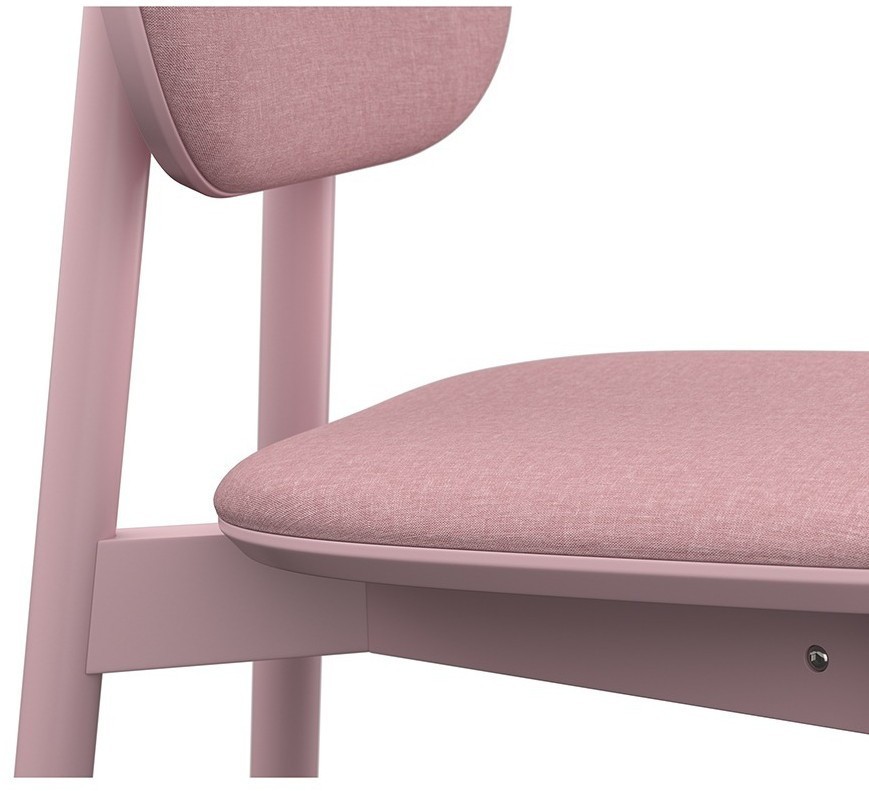 Стул с обивкой saga, рогожка, розовый (76421)