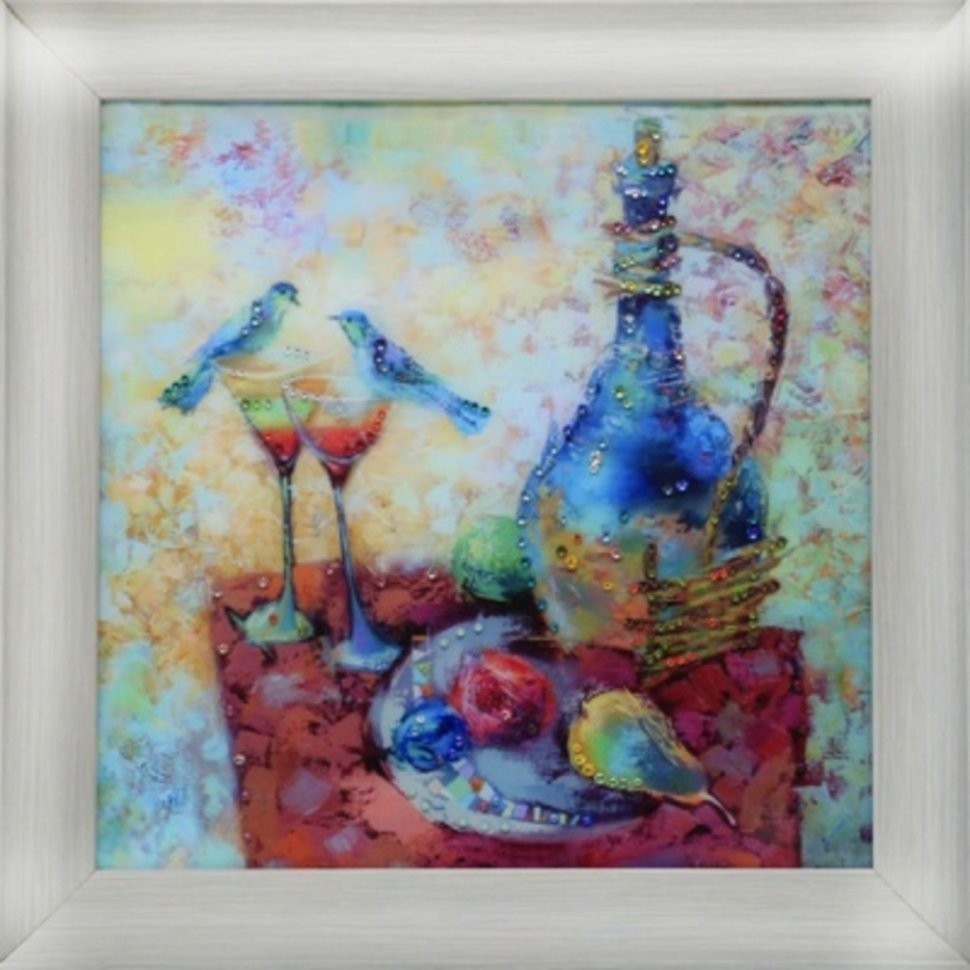 Картина Натюрморт Романтический пикник с кристаллами Swarovski (1613)