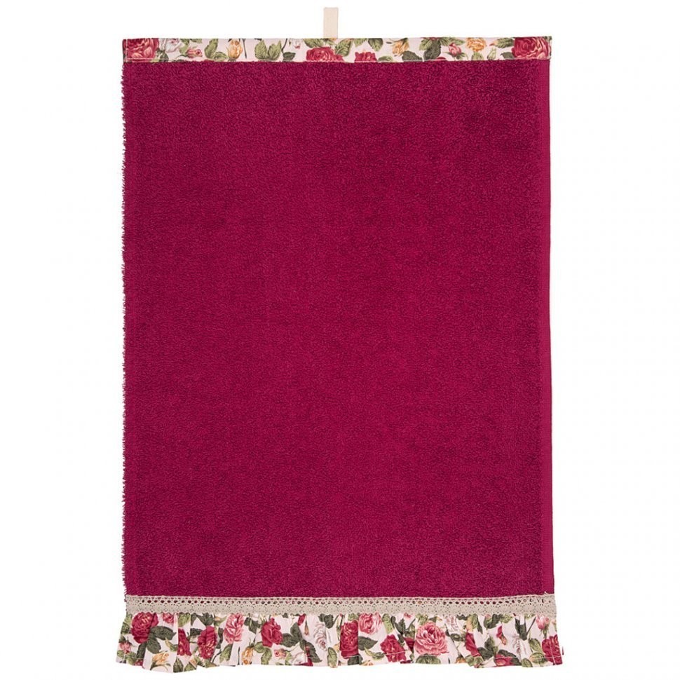 Полотенце махровое "шибби шик" 30х50см ,бордовый, 100%хлопок SANTALINO (850-460-36)