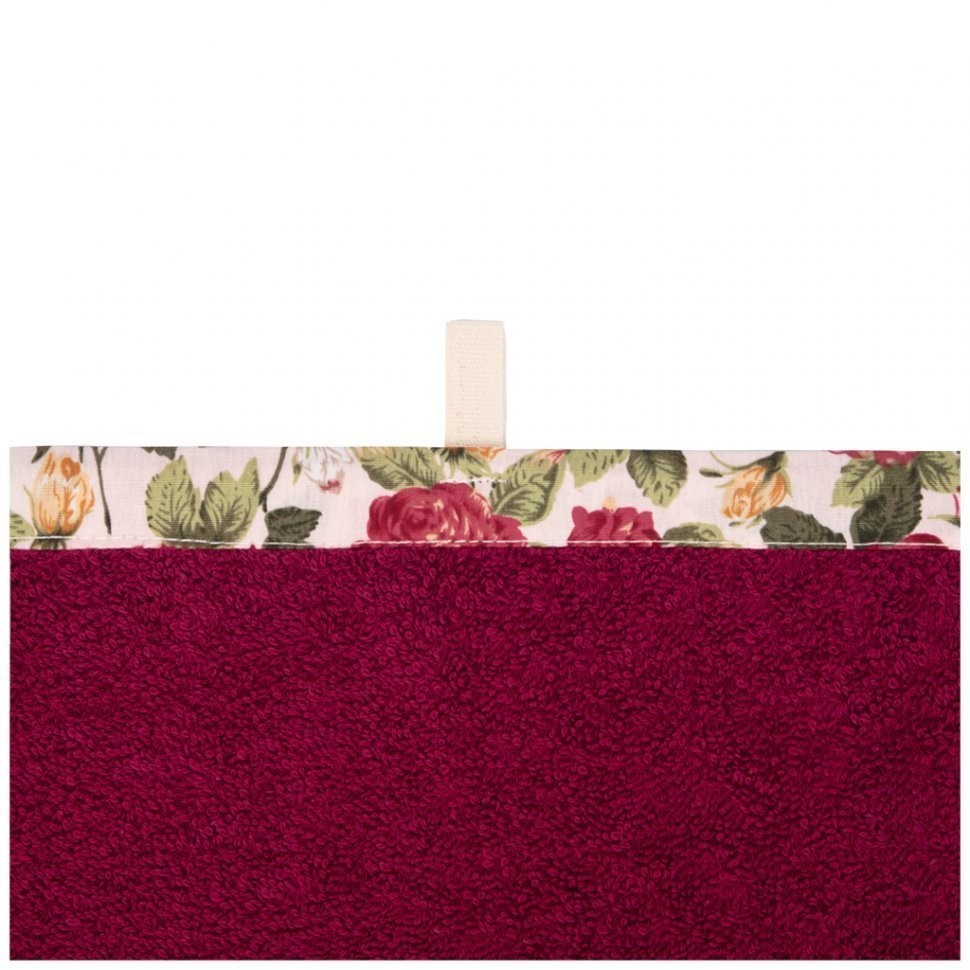 Полотенце махровое "шибби шик" 30х50см ,бордовый, 100%хлопок SANTALINO (850-460-36)
