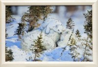 Картина Белые медведи с кристаллами Swarovski (1753)