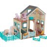 Деревянный кукольный домик "Конюшня Сладкий луг", открытый на 360°, с мебелью 24 предмета в наборе, для кукол 30 см (63534_KE)