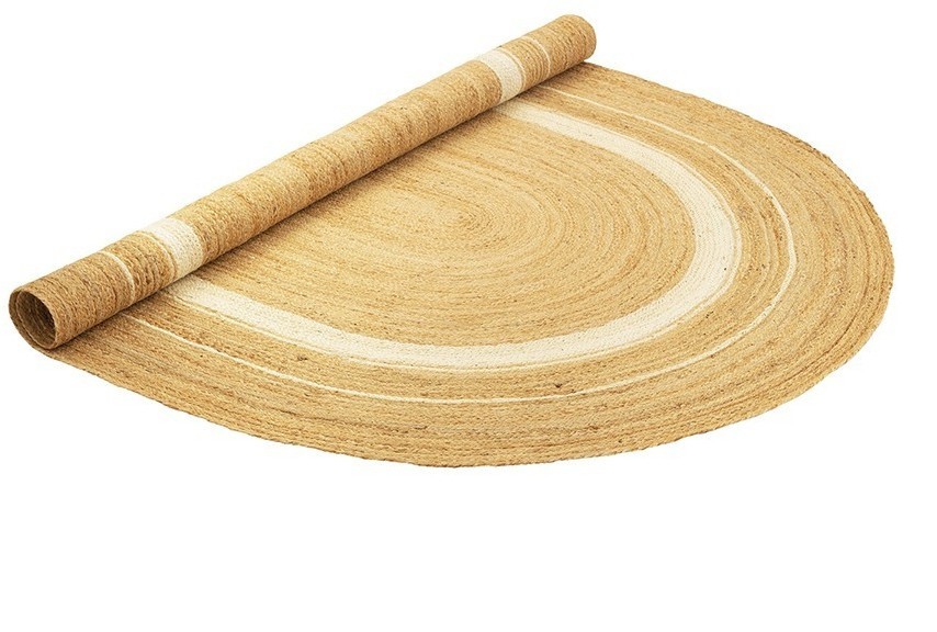 Ковер из джута овальный с вставками белого цвета из коллекции ethnic, 160х230см (76015)