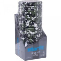 Ролик массажный FA-508, низкая жесткость, 33x14 cм, зеленый камуфляж/оранжевый (1041692)